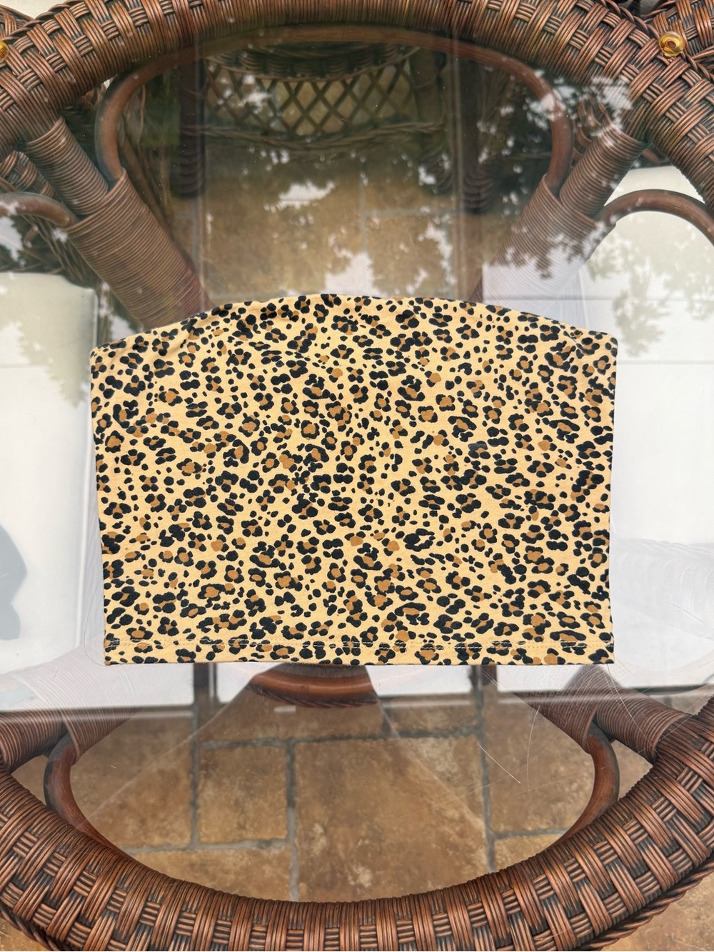 GARAGE Leopard Print Strapless Tube Top